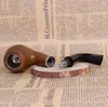 Artisanat de marteau à l'ancienne en résine de broyage fin en ébène imité et tuyau de tabac circulaire Outil de tabac incurvé lisse rétro-antique