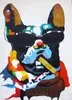 -.s-03108 Animal Dog CIGAR SUN GLASS COOL FUNKY Handpainted Handcrafts Art Oil Painting & HD Print Art Oil Painting On Canvas Wall Pictures