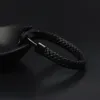 Nouveau Design Bracelets d'ancrage en acier inoxydable hommes femmes charme nautique survie Bracelet en cuir véritable mode bracelet noir bijoux
