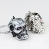 10 teile/los Mode Schlüsselanhänger Schmuck Silber Anhänger Film Terminator Skeleton Maske Schlüsselbund Schädel Schlüssel Ring für Männer Auto Schlüssel Kette