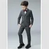 Knappe Double-Breasted Notch Revers Kid Complete Designer Knappe Boy Wedding Pak Boys 'Attire Custom-Made (Jack + Pants + Tie) A02