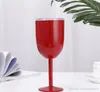 calice bicchieri di vino con coperchio 10 Oz in acciaio inox tazza di vino 8 colori bicchiere di vino Vetro Isolante A06