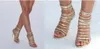 Goldene Kristalle peep toe sexy High Heels Stiletto -Strömungen Riemchen Sandalen Gladiator Sommer Sandalen Frauen Party