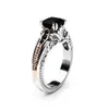 Anello solitario con zirconi neri, diamante quadrato, anelli di fidanzamento per matrimoni, gioielli moda donna, Will and Sandy Gift