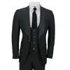 Charcoal Grey Groom Tuxedos Sjal Lapel Män Bröllop Tuxedos Populära män Business Dinner Prom Blazer 3 Piece Suit (Jacka + Byxor + Tie + Vest) 1051