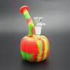 Calabaza de grado alimenticio Dab Rig Hookahs Tubos de agua de silicona de Halloween Glass Bong pyrex bubbler para pipa de fumar Hookah con recipiente de vidrio colorido