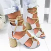 Hot Sale-Summer Espadrilles Women Sandals Heel Pointed Fish Mouth Gladiator Sandal Hemp Rope Lace Up Platform Shoe Y19070203