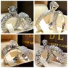 30 stks veel gemengd kristal witte ronde ring set merk luxe belofte zilveren verlovingsring vintage bruids trouwringen voor woman299c