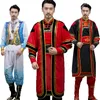 Costumes de danse du Xinjiang pour hommes vêtements de performance de danse ethnique Uighur mâle longue robe tenue de scène de fête