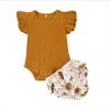 Çocuklar Tasarımcı Giysi Kızlar Yaz Çizgili Giyim Setleri Bebek Tulum Falbala Etekler Suits Çocuk Condo Top Şort Pantolon Kafa B7463