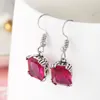 10 paia Luckyshine nuovo arrivo vintage rosso granato Earr argento 925 a forma quadrata per donna orecchino delicato regalo di compleanno di Capodanno