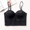 Women Night Club Caged Bralette Fashion PU Leather Bustier Bra Dance Party Cropped Top Camis Tube-Top with Strap S-XL