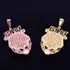 New Animal Lion head Necklaces Pendant Gold Silver Color Bling Cubic Zircon Men039s Hip hop Necklace Rock Jewelry8261321