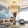 2019モダンクリスタルランプシャンデリアのための居間の贅沢な金のラウンドステンレス鎖シャンデリアの照明
