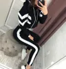 mulheres Designer Calça de suor ternos Outono Fatos mulheres impressão Jogger Ternos Jacket + Pants conjuntos de fatos Sporting