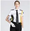 Senewoman's Security Uniform Koszula + Akcesoria Kobieta Kapitan Jednolity Pilot Koszula Seamoman's Koszula Krótki Z Długim Rękawem Pokaż Kurtka