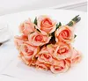 باقة زهور اصطناعية حرير زهرة العروس القابضة زهور الزفاف باقة زهور اصطناعية باقة زهور 12PCS ROSE