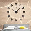 Real 3D Big Wall Clock Apressado Wall Mirror Etiqueta Diy Sala Home Decor Moda Relógios Chegada Quartz Large Wall Clocks 6 Y200109