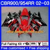 Honda CBR900RR CBR 954 RR CBR900 RR CBR954 RR 280HM.26 CBR 900RR CBR954RR 02 03 CBR 954RR 2002 2003フェアリングホワイトブラック株式キット