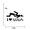 Reflecterende I LOVE SUSHI Sexy Auto Sticker Raam Muur Bummper Laptop Voorruit Waterdichte Auto Styling Motorfiets Sticker Vinyl Dec3777580