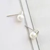 Personality Bulb Imitation Pearl Ear Studs for Women Ladies Party Jewelry Silver Alloy Nice Simple Geometric Stud Earrings