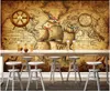 WDBH 3D фото обои Пользовательские росписи винтаж морской карта мира тема домашнего декора гостиной 3D настенные фрески обои для стен 3 д