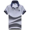 Mäns Sommar Short -Sleeved Solid Färg Polos T Shirts Business Casual Andningsbar Stort Fashion Big Polo Shirt