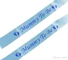 Nouveau-né bébé bandoulière fête étiquette ceinture empreinte motif bébé douche momie à être bleu blanc décorer fournitures 1 8wtC1