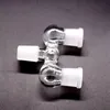 3 stawów na jednym opadowym adapterze do bongu jeden do dwóch szklanych dropdown adapter podwójny miska 14mm 18mm męski żeński bong palenia