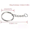 50szt 25mm polerowany srebrny kolor brelok pierścień podzielony pierścień z krótkim łańcucha pierścienie kobiet mężczyzn DIY Key Łańcuchy Akcesoria C19011001