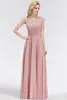 Babyonlinedress Pink Lace Long Chiffon Evening Dresses 2020 Robe De Soiree Longo Sexy Evening Gowns Abendkleider Prom Dresses Long4166955