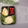Boîte à déjeuner jetable épaisse, Bento rectangulaire en plastique pour four à micro-ondes, récipient chauffant