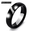 Nowy 6 mm kryształowy pierścień ceramiczny sześcien cyrkonu kamień czarno -biały kolor biżuterii