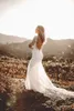 Rustic Country Mermaid Wedding Dresses with Long Sleeves 2018 Modest Vintage Backless Bohemian Lace Bridal Wedding Gown Usa robe de mariée