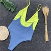 Um pedaço de maiô sem encosto brasileiro reversível swimwear mulheres de alto corte monokini maillot de bair qualidade bodysuit nadada
