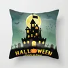 Jogar Halloween fronha de linho de algodão Fantasma Lobo da lua abóbora fronha Halloween decorativa assento Pillowcase Car fronha