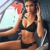 Czarny Bikini Push Up Micro Brazylijski Zestaw bikini 2020 Seksowny Swimsuit Kobiety Solidna Stroje Kąpielowe Wysokie Cut Suit Suit Samica Beach Wear