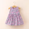 Nya sommarflickor klänningar baby flickor ärmlös väst randig blommakjol kjol och lång kjol bomullsklänningar för barn clo6120887
