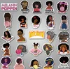 50 autocollants non répétitifs inspirants fille noire Melanin Poppin pour ordinateur portable, bagages, scooter, valise, ordinateur portable, skateboard, voiture Stic3906834