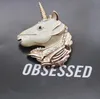 Mode-Nieuwe Unicorn Fairy Tale Romantische Meisje Emaille Rhinestone Broche Broch Collier Hanger Dual-Use Gemengde Batch