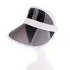 Cappello estivo in PVC Visiera parasole Cappello casual da festa in plastica trasparente Protezione solare per adulti Cappelli sportivi da esterno Donna