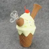 2023 RHS Christmas on Rubber Silicone Waterpipe Ice Cream Water Bong Silicone Handrör med kvartsbanger med Factory Whole6718065