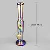 Tubos do arco-íris e brilho Em verde escuro Bongs água com 1 Parte Downstem e 1 Parte Glass Bowl