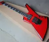 24 Frets Rosewood Fretboard Electric Guitar,Special Pearl Inlay,Floyd Rose and Red Body,Black Binding,can be customized