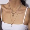 Key lock necklace chokers gold chains multilayer necklaces fashion jewelry women necklace love lock pendant