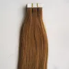 Remy Hair Tape In Human Hair Extensions 10 till 24 tum 40PCs 100g Silky Rak PU Hårspisar Sömlös hudväfthår