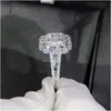 Partihandel Nya Trendiga Crystal Engagement Claws Design Hot Sale Ringar För Kvinnor Vit Zirkon Kubik Elegant Ringar Kvinna Bröllop Jewerly Ring