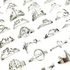 Fashion 30PCs/Pack Hollowing out Silver band Rings Men's and Women's Stainless Steel finger ring Mix Style Jewelry Engagement Wedding charm Gifts