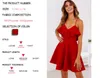 Printemps et été mode robe courte jupe modèles d'explosion sexy dos nu bretelles corset col en V rouge femme