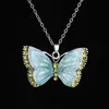 enamel diamond butterfly necklace colorful butterfly pendant women necklaces pendants will and sandy fashion jewelry